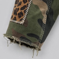Pantalon cargo capri pour homme OEM, motif camouflage, patchwork léopard, streetwear, vente en gros, sur mesure
