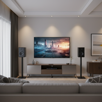 Haut-parleurs d'étagère Samtronic 6.5 pouces Audio en bois de haute qualité pour les bureaux de jeu Utilisation simple dans les salons à la maison Connexion ARC