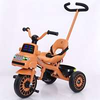 Tricycle en plastique pour enfants avec musique et lumières, chariot à pousser pour les enfants de 1 à 6 ans, utilisation intérieure et extérieure