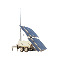 Meistverkaufter Industrieller Doppelachsen-Anhänger Solar-CCTV mit MPPT-Controller Lithium-Ionen-Batterie 3kW Generator IP65 Wasserdicht