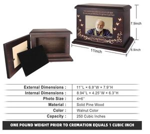 Hỏa Táng memorial urns cho Human ashes người lớn Nam Nữ bằng gỗ hình ảnh khung hộp quan tài người đàn ông phụ nữ Pet tang lễ urns - Product Image 2