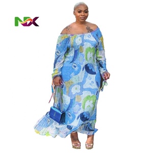 2025新款热销欧美性感修身女夏季印花圆领连衣裙宽松腰围 - Product Image 5