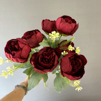 Dekorasi Pernikahan Bunga Peony Buatan, Rangkaian Bunga Sutra untuk Hotel, Properti Fotografi Luar Ruangan, Bentuk Hati di Tengah
