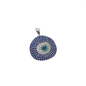 The Turkish Evil-Eye Eternal Protection Luxury Pendant Nazar Amulet <b>Crafted</b> with Blue Enamel, Symbolizing Spiritual Shielding - Product Image 2