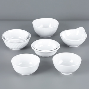 Tazón pequeño de melamina imitación porcelana, blanco, para comida rápida, restaurante, tazón para arroz, tazón para sopa de plástico, para restaurante - Product Image 2