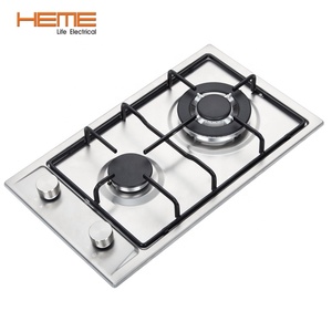 CE Certified 2-Burner Kitchen Appliance 304 Stainless Steel Gas Cooker Wok Burner Gas Hobs for Battery/<b>Electric</b> Power Source - Product Image 3