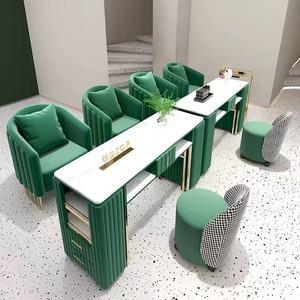 Juego <span class=keywords><strong>de</strong></span> Muebles para Salón <span class=keywords><strong>de</strong></span> Uñas, Estilo Escandinavo Moderno, Estación <span class=keywords><strong>de</strong></span> Manicura Individual/Doble <span class=keywords><strong>de</strong></span> Metal, Mesa <span class=keywords><strong>de</strong></span> Manicura Resistente para Dormitorio/Hospital - Product Image 3