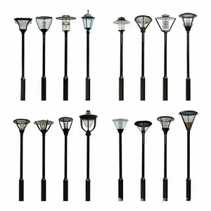 Lampadaire de jardin extérieur en fer avec abat-jour en verre LED, lumière blanc chaud 2700K, IP66, non-démontable, AC 220V, détecteur de mouvement, alimenté par énergie solaire, à intensité variable - Product Image 5