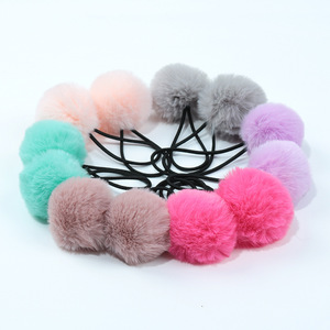 2024 pompones dulces bola pelo bobbles Cola <span class=keywords><strong>de</strong></span> Caballo titular accesorios para el cabello pompón bola lazos para el cabello pompón elástico tocados - Product Image 2
