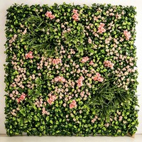 Mur de fleurs artificielles vertes - Fleurs en soie réalistes de haute qualité, durables, décoration intérieure pour Thanksgiving et Pâques