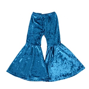 Solid Color Baby <b>Girl</b> Autumn Winter Velvet <b>Flared</b> Casual Plus Size Pants Boutique Kids Bell Bottom - Product Image 1