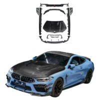 Kit carrosserie en fibre de carbone sèche de style Ct pour BMW Série 8 M8, lèvre avant en fibre de carbone, jupe latérale, diffuseur arrière, spoiler, capot
