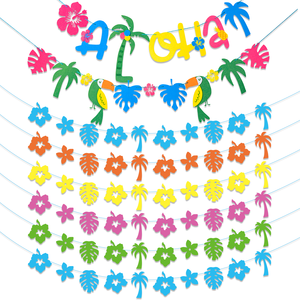 Insegne di <span class=keywords><strong>Aloha</strong></span> <span class=keywords><strong>Party</strong></span> hawaiane ghirlanda di foglie di palma per Luau <span class=keywords><strong>Party</strong></span> forniture a tema tropicale decorazioni per feste in piscina estive sulla spiaggia - Product Image 2