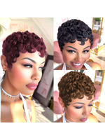 Perruque courte en cheveux humains vierges brésiliens, 13x4, avec dentelle frontale complète, pour femme, à couches, HD, vente en gros, directement de l'usine, à 17 $