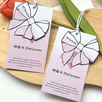 Étiquettes personnalisées pour vêtements mignons, étiquettes de prix en forme de cœur rose avec nœud pour vêtements féminins, étiquettes imprimées avec le nom de la marque pour les entreprises