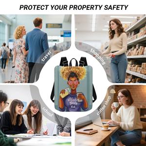 Sac à dos scolaire pour femmes, sac à dos pour femmes africaines sac à main grande capacité étanche antivol sacs à bandoulière sacs à main dames - Product Image 5