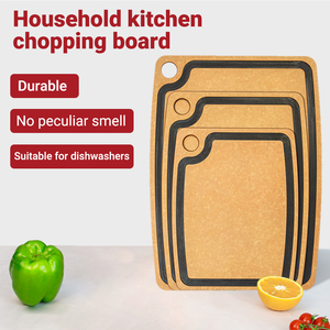 Tùy chỉnh sợi gỗ lớn Thớt nhà bếp dễ dàng làm sạch thớt không trượt Composite phục vụ hội đồng quản trị với nước trái cây rãnh - Product Image 2