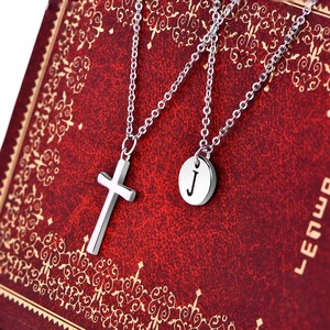 Thời Trang 925 Bạc Chữ Thập Mặt Dây Chuyền Vòng Cổ Thiết Kế Mới 26 Chữ Vòng Cổ Có Ý Nghĩa Bạn Bè Quà Tặng Trang Sức Phụ Nữ Dây Chuyền Vàng - Product Image 3