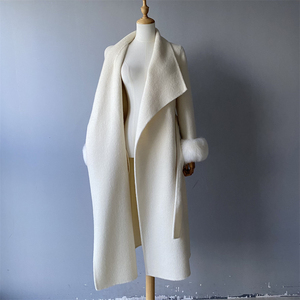 Cappotti in <span class=keywords><strong>Cashmere</strong></span> Personalizzati Jxwatcher con Polsini in Vera Pelliccia di Volpe, Abbigliamento Invernale da <span class=keywords><strong>Donna</strong></span>, <span class=keywords><strong>Cappotto</strong></span> Lungo in Lana Double Face con Pelliccia di Volpe - Product Image 6