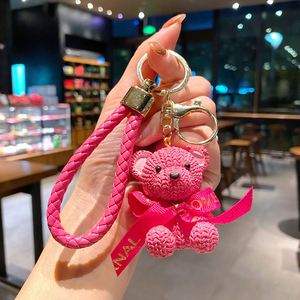 Creative Little Bear Keychain, 3D Cute Resin Animal Keychain Pendant for Bag <b>Backpack</b> Hanging Decor - Product Image 2