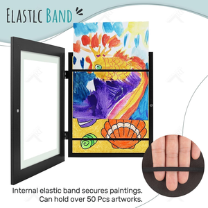 Kids A4 Picture <b>Frames</b> Brown Wood Front Opening Tempered Glass 4x6 Iron Horizontal Vertical Formats Changeable for Artwork - Product Image 6