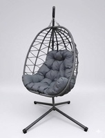 Chaise suspendue pliable en osier PE, chaise œuf moderne, support en acier pour chaise suspendue, en promotion
