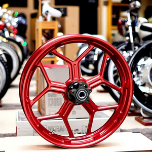 Rines de Motocicleta XINLAI Personalizados en Rojo Dorado, de 7 Radios, Aleación de Aluminio Forjado CNC, para Modificación/Actualización de -Davidson - Product Image 5