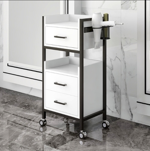 Multifunctional Professional Beauty Glass and Wood Cart Luxury Hair Salon <b>Trolley</b> - Product Image 4