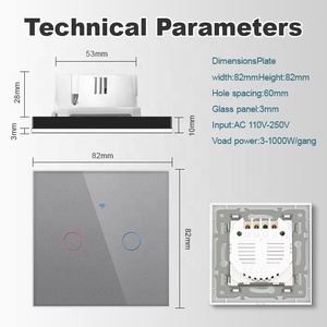 Cảm ứng điện điều khiển từ xa tinh thể kính chuyển đổi bảng điều chỉnh wifi thông minh công tắc điện 1gang tường ánh sáng Thiết bị chuyển mạch - Product Image 5