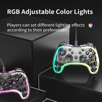 Controlador de Juego con Cable Aolion RGB para Switch PC - Controlador de Juego Multiusos con Motor de Vibración para PS3