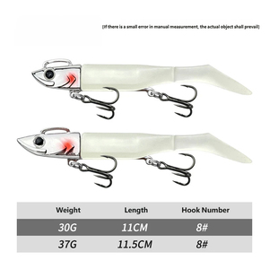 Señuelo <span class=keywords><strong>de</strong></span> Pesca <span class=keywords><strong>de</strong></span> Acero Inoxidable con Cola Suave Tipo T para Agua Media, para Pesca <span class=keywords><strong>en</strong></span> Lago, Barco y <span class=keywords><strong>Mar</strong></span>, para Pescar Lubina - 30g/37g, Marca Youxian - Product Image 2