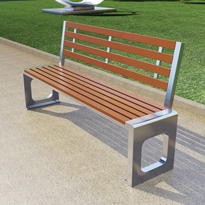 <span class=keywords><strong>Banc</strong></span> de loisirs en acier inoxydable anticorrosion pour parc moderne, chaise de cour communautaire extérieure pour centre commercial en métal, plastique <span class=keywords><strong>et</strong></span> <span class=keywords><strong>bois</strong></span>. - Product Image 4
