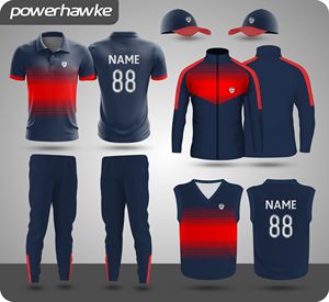 Conjunto de uniforme de cricket Proawke con logotipo personalizado Nombre del equipo Tamaño Uniforme de cricket Cuello Jersey y pantalones - Product Image 1