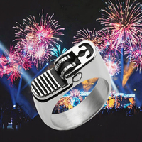 Bague créative gothique punk en acier inoxydable pour homme, plaquée argent avec forme de briquet, pour mariages et fiançailles, marque HY