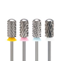 Broca de carburo para uñas duradera y segura, con forma de barril grande y punta lisa, para pulido de gel, broca redonda de seguridad para uñas F M C XC