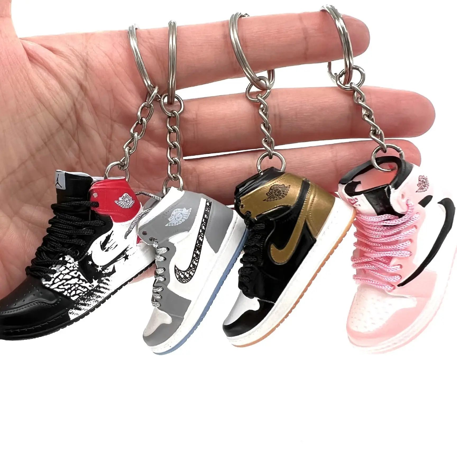 Mini sports shoes High quality soft PVC basketball shoes and boxes 3D AJ shoe mold key chain accessories creative gifts