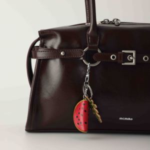 Llavero de Cuero Genuino de Lujo Goreal con Frutas y Plantas, Adorno Vintage con Berenjena, Sandía, Chile y <span class=keywords><strong>Palmera</strong></span> para Bolsos - Product Image 3