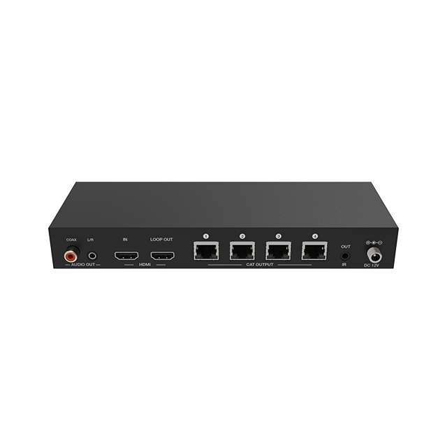 HDBaseT Splitter 1x4 120m 4K60hz 4:4:4 150m 1080P Over Cat6 POE Splitter 1x4 18Gbps Balun Splitter Over CAT5/6