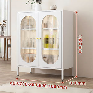 <span class=keywords><strong>Aparador</strong></span> Moderno de Acero con Estantes Ajustables y Base de Patas Altas para Facilitar la Limpieza Debajo del Mueble en el Pasillo - Product Image 4