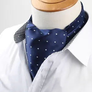 Haute Quantité Vintage Pour Homme Cravate Formelle Cravate Ascot Scrunch Self Britannique Dot Monsieur Polyester Cravate En Soie De Luxe