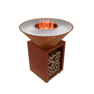 In acciaio corten BBQ griglie fuoco pozzo per esterni BBQ heavy duty log ardente carbone barbecue griglie con ruote cucina all'aperto - Product Image 2