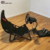Cockpit de simulateur de course gaming robuste à réglage complet pour volant Direct Drive, idéal pour le jeu à domicile et l'utilisation commerciale