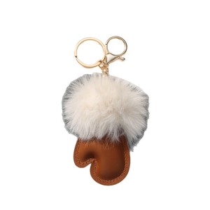 Gants mignons en peluche style Ins pour l'automne et l'hiver, petits gants pour filles avec pendentif en cuir PU, porte-clés de voiture, accessoires décoratifs suspendus - Product Image 5