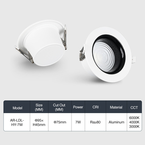 Slim Recessed Downlight 7W Compatible for Seamless Ceiling Integration in Living Rooms & Offices - Product Image 6