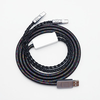 Câble de clavier et souris double USB-C 8K ultra-rapide avec RGB pour gaming et cybercafé, câble de données de clavier à axe magnétique