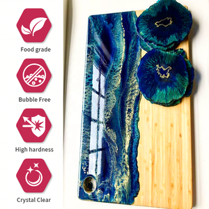 Résine époxy auto-nivelante transparente comme du cristal, <span class=keywords><strong>kit</strong></span> 1:1 pour la coulée de tables en résine et les comptoirs de cuisine haute brillance, qualité alimentaire - Product Image 2
