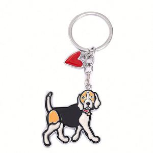 Llavero de Metal con Colgante de Perro de Dibujos Animados, Boston Terrier, Beagle, Bulldog, Decoración - Product Image 5