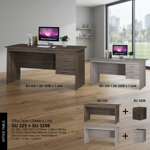Table de bureau solide JPS SU325 en panneau de particules, design moderne et luxueux, avec rangement, haute durabilité, meuble de bureau à assembler soi-même pour la maison - Product Image 3