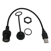 Kostenloses Muster Staubdichtes Wasserdichtes USB 2.0 A Stecker auf A Buchse Einbau-Verlängerungskabel