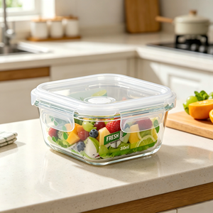 Boîtes de conservation alimentaire en verre hermétiques GREENSIDE avec couvercles, contenants anti-fuite pour la préparation des repas, boîtes à lunch compatibles micro-ondes pour la cuisine - Product Image 2
